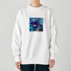 【抽象画】melty moon【フルイドアート】の宙境I Heavyweight Crew Neck Sweatshirt