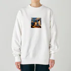 momoponnzuの可愛いペンギンちゃんグッズ Heavyweight Crew Neck Sweatshirt