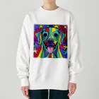 nakagawa-kikakuの奇抜なアート風の可愛い犬のグッズ Heavyweight Crew Neck Sweatshirt