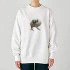 みぽりんショップのアルビノセキセイインコハクちゃん Heavyweight Crew Neck Sweatshirt