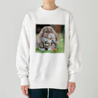 HANIのウサギデザイン Heavyweight Crew Neck Sweatshirt