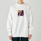 Stylishの女性の微笑み Heavyweight Crew Neck Sweatshirt