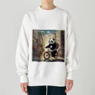 ルノルノの自転車でお買い物パンダくん Heavyweight Crew Neck Sweatshirt