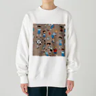 子供と嫁と時々わたしのサッカー小僧 Heavyweight Crew Neck Sweatshirt