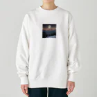 やすてぃの山から昇る月 Heavyweight Crew Neck Sweatshirt