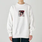 ワンダーワールド・ワンストップの巫女服を着た綺麗なポニーテール女性のグッズ Heavyweight Crew Neck Sweatshirt