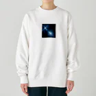 itacyoko(AIイラスト屋)の宇宙に輝く青い光 Heavyweight Crew Neck Sweatshirt