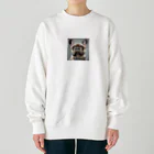 smile_happyのfrench bulldog Heavyweight Crew Neck Sweatshirt