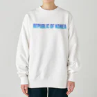 ON NOtEの韓国 ロゴブルー Heavyweight Crew Neck Sweatshirt