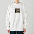 TAIYO 猫好きのフォトプリント美形白猫 Heavyweight Crew Neck Sweatshirt