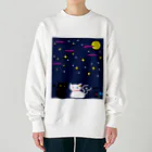 Amasyuiroのmagboxシリーズ　猫月夜 Heavyweight Crew Neck Sweatshirt