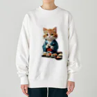 キラキラの寿司ねこ Heavyweight Crew Neck Sweatshirt