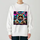 aoking_の近未来猫 Heavyweight Crew Neck Sweatshirt