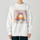 aoking_のグラデーション猫 Heavyweight Crew Neck Sweatshirt