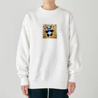 むささび工房のパンダ折り紙風 Heavyweight Crew Neck Sweatshirt