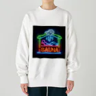 N SAUNA LOGOのネオン風サウナロゴ2 Heavyweight Crew Neck Sweatshirt