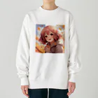 ぶーたんの紅葉の中で輝く彼女 Heavyweight Crew Neck Sweatshirt