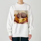 ronmanganのHappyマウスグレー Heavyweight Crew Neck Sweatshirt