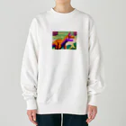 iikyanの恐竜㉓ Heavyweight Crew Neck Sweatshirt