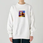 フリーダムの勇ましいライオン　ピクセルアート Heavyweight Crew Neck Sweatshirt