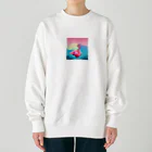 フリーダムの夕暮れに舞うピンクの優雅 Heavyweight Crew Neck Sweatshirt