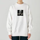 umakoiのドット絵の夜の満月と不気味な木のシルエット Heavyweight Crew Neck Sweatshirt