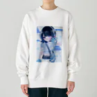 はるくも☁の水色サイバー女子 Heavyweight Crew Neck Sweatshirt