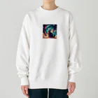 renkanの宇宙に居る猫のイラストグッズ Heavyweight Crew Neck Sweatshirt