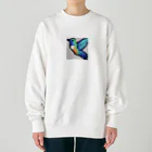 hamusutaroのハチドリピクセルアート Heavyweight Crew Neck Sweatshirt