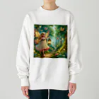 uyuyoshieの妖精　女の子 Heavyweight Crew Neck Sweatshirt