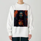 ワンダーワールド・ワンストップのミステリアスなダークウルフの女性 Heavyweight Crew Neck Sweatshirt