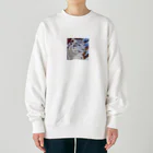 アニマルデザインの息を潜めるユキヒョウ Heavyweight Crew Neck Sweatshirt