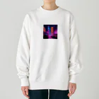 rico_121の雨のネオン街 Heavyweight Crew Neck Sweatshirt