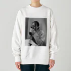 Haworthiaの茶をすする俺白黒 Heavyweight Crew Neck Sweatshirt