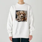 つぶらな瞳の子犬グッズ屋さんの癒しの子犬 Heavyweight Crew Neck Sweatshirt