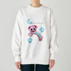 にっこりウズマートの電車になった愛犬 (ぱふぇちゃん) Heavyweight Crew Neck Sweatshirt