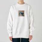 Hamatsukiの象（折り紙風アート） Heavyweight Crew Neck Sweatshirt