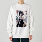 擬人化ちゃんの花と少女 Heavyweight Crew Neck Sweatshirt