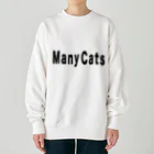 catsdogssweetのmany cats  Heavyweight Crew Neck Sweatshirt