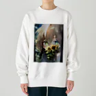 mamichin1122のひまわりで隠す娘 Heavyweight Crew Neck Sweatshirt