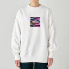 Kumamanのオーロラシルク　Shineロゴ入り Heavyweight Crew Neck Sweatshirt