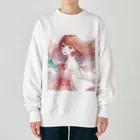 AIと愛とARTのSHOPの風になびく乙女 Heavyweight Crew Neck Sweatshirt