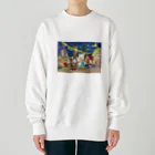 猫のきぬくんのお店のみーにゃんとしらたまくん　クリスマスツアー Heavyweight Crew Neck Sweatshirt