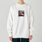 kozik01の車猫 Heavyweight Crew Neck Sweatshirt