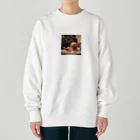 yumena_のクリスマスを満喫する犬 Heavyweight Crew Neck Sweatshirt