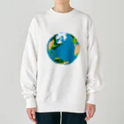 コチ(ボストンテリア)の地球(ドット絵) Heavyweight Crew Neck Sweatshirt