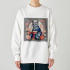 coco_peroのお正月の着物を着たロシアンブルーの猫ちゃんグッズ Heavyweight Crew Neck Sweatshirt