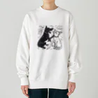 omochiのへやの犬と猫のたたかい Heavyweight Crew Neck Sweatshirt