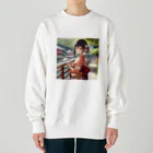 Moichi Designs Shop-2023の古都の風に舞う少女 Heavyweight Crew Neck Sweatshirt