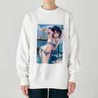 仮想の妖精たち: AI美少女の魅力のデジタル夢幻アートシリーズ Heavyweight Crew Neck Sweatshirt